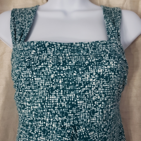 Ann Taylor teal green digital print blouse top Womens Medium - Picture 5 of 6